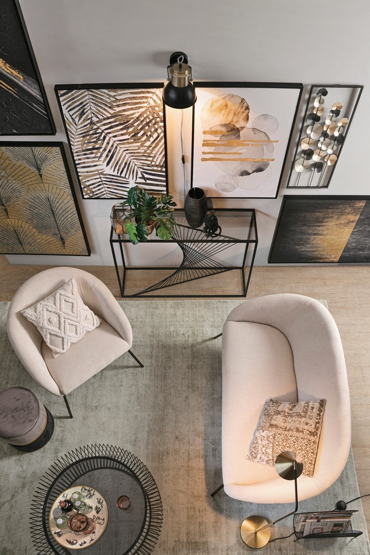 Weißes, weißes Edelmetall Aiko Velvet cm 80 x 76 x 75