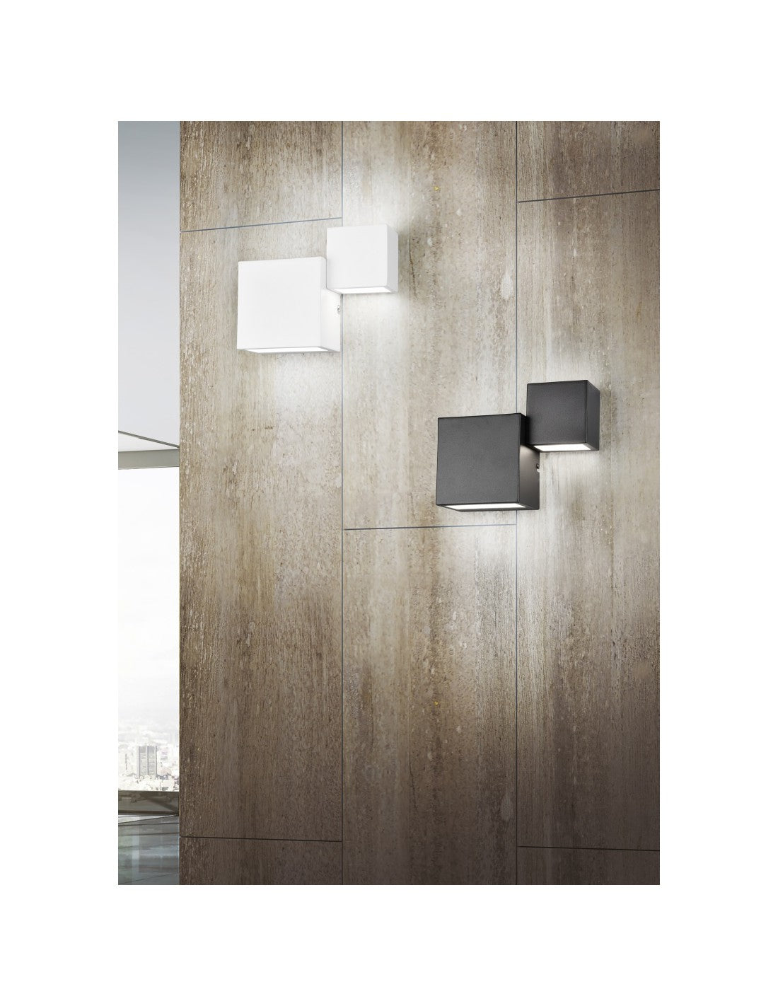 Moderne Wandleuchte Miguel Black Double Emission LED Trio Lighting
