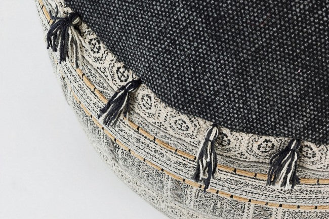 TILAK Sitzpuff aus Baumwolle im alaskischen Ethno-Stil, Durchmesser 50 x H35 cm