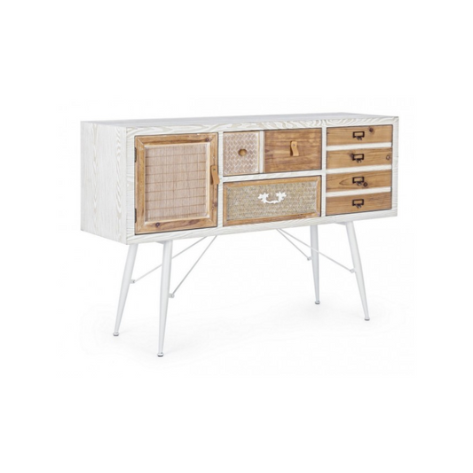 Credenza 2 ante 2 Schubladen Eloise, Naturholz 80h cm