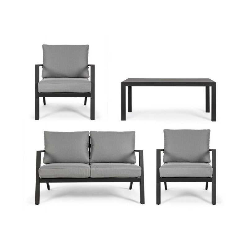 YK13 4-teiliges Garten-Lounge-Set in Anthrazit