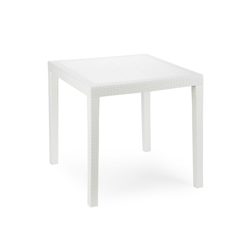 Weißer quadratischer King-Rattantisch 79 x 79 x 72 cm
