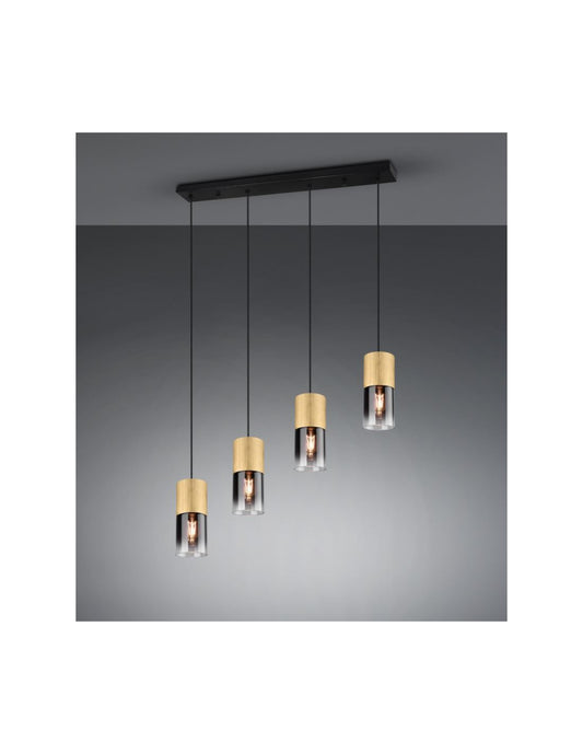 Isolierung mit 4 Cilzylinder Otton mit Vetro Fumé Robin Trio Lighting