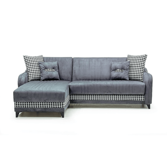 Sofa mit umkehrbarer Containerhalbinsel Laos grau 246x138x92 H