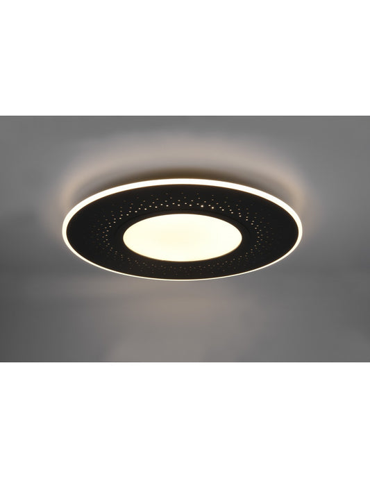 Große moderne Deckenleuchte Verus Black Led Dimmer 70w Trio Lighting