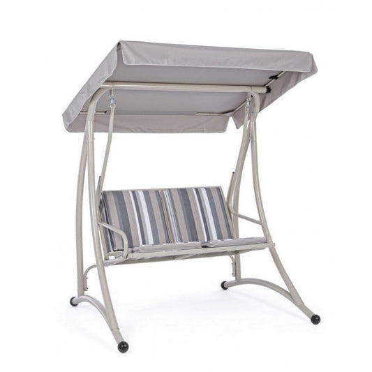 Zweisitzer-Stahlschaukel Elfenbein GRELY 145x120x h185 cm