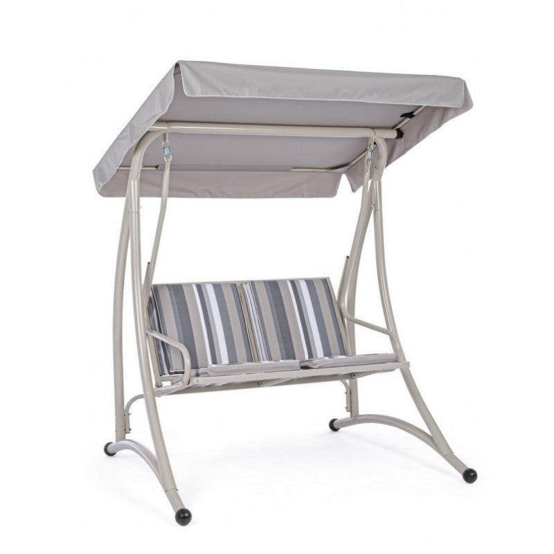 Zweisitzer-Stahlschaukel Elfenbein GRELY 145x120x h185 cm