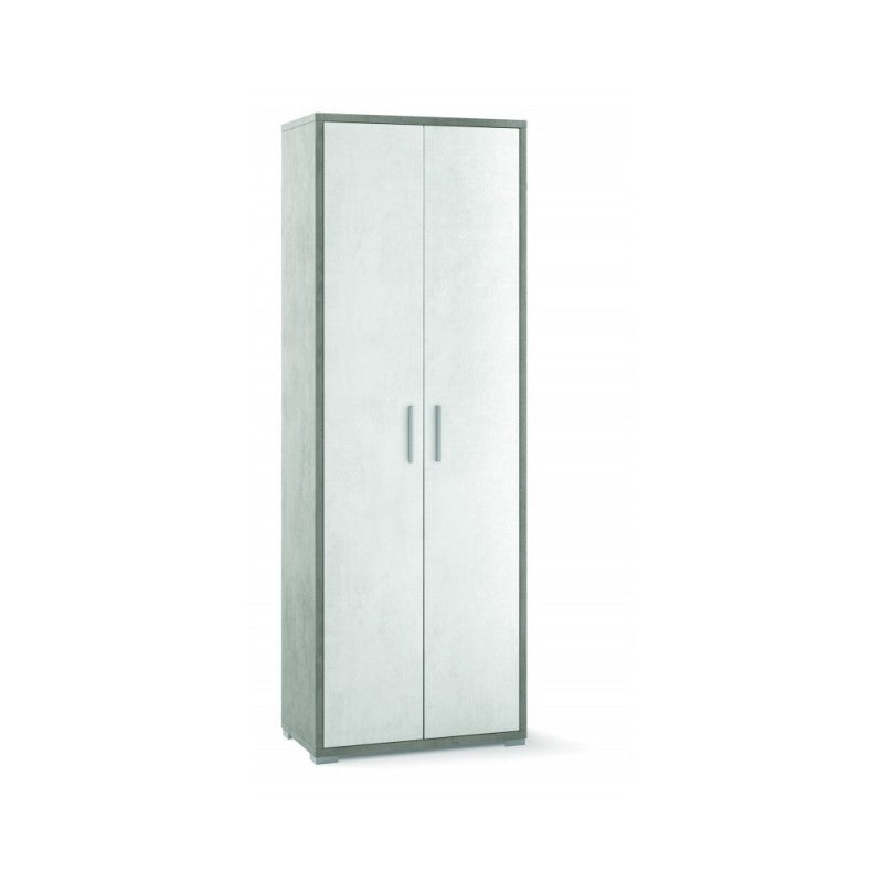 Mehrzweck-Hochschrank mit zwei Türen aus weißem Zement, 71 x 41 x 199 cm
