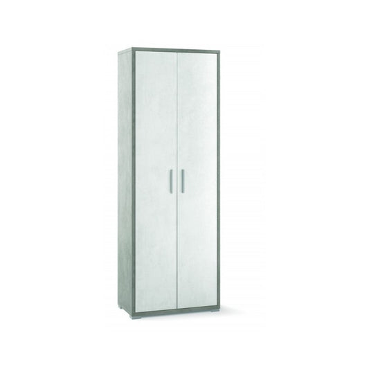 Mehrzweck-Hochschrank mit zwei Türen aus weißem Zement, 71 x 41 x 199 cm