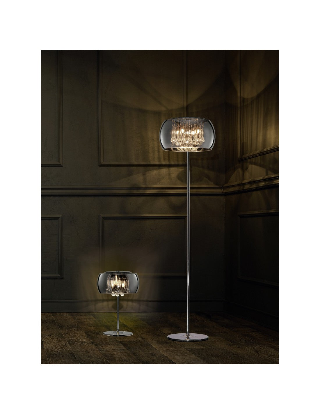 Vampf Vapanes Glas Chrom und Pendente H158 cm Trio Lighting