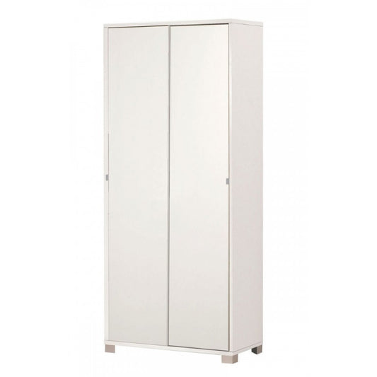 Mehrzweckschrank zwei Schiebetüren mit Regalen Weiß 82x41x h190 cm