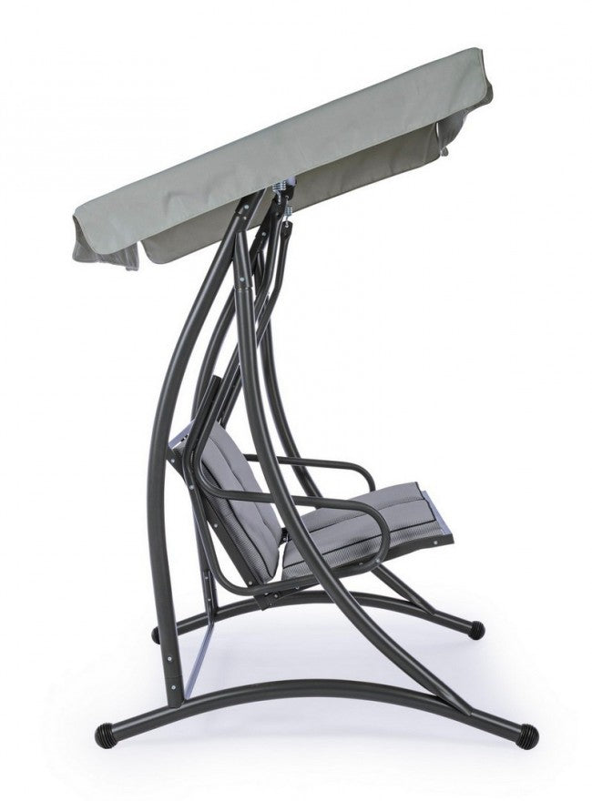 Zweisitzer-Stahlschaukel Anthrazitgrau 145x120x h185 cm