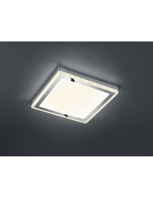 Quadratische Slide Deckenleuchte Doppel LED RGBW Dimmbar Weiß 40x40 cm Trio Lighting