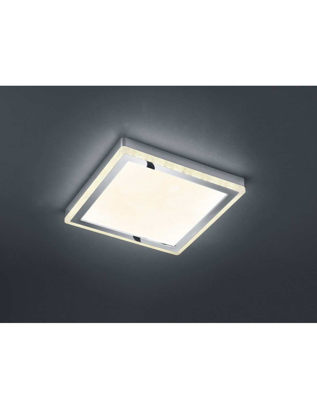 Quadratische Slide Deckenleuchte Doppel LED RGBW Dimmbar Weiß 40x40 cm Trio Lighting