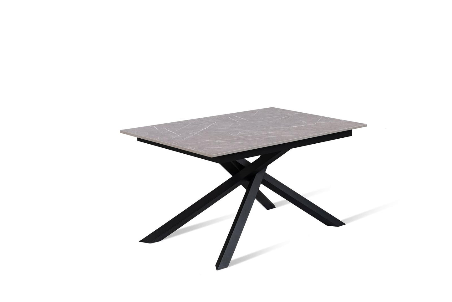 Anthrazit-schwarzer ausziehbarer Tisch 90 cm x 140-190 cm H. 76 cm