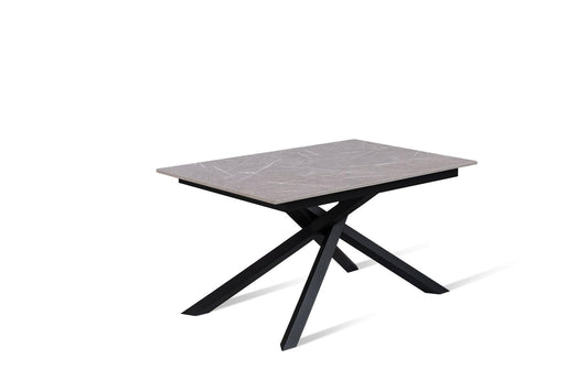 Anthrazit-schwarzer ausziehbarer Tisch 90 cm x 140-190 cm H. 76 cm