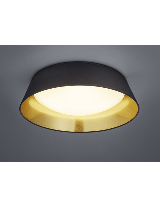 Plafoniera Led Paralume Nero und Oro Ponts Ø45 cm Trio Lighting