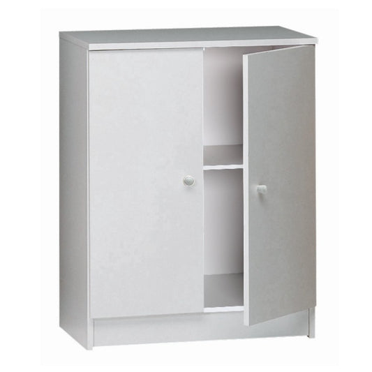 Niedriger Mehrzweckschrank mit zwei Türen, Weiß, 62 x 34 x 80 cm