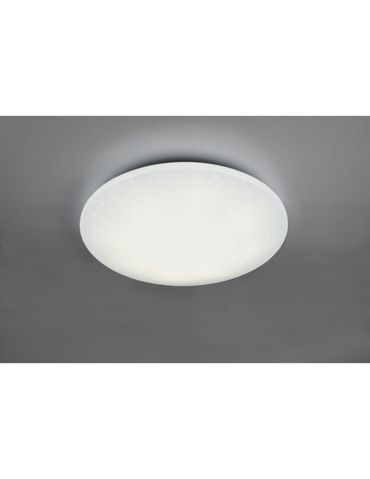 Moderne runde Deckenleuchte Fara, RGB-LED, dimmbar, Weiß, Ø60 cm, Trio-Beleuchtung