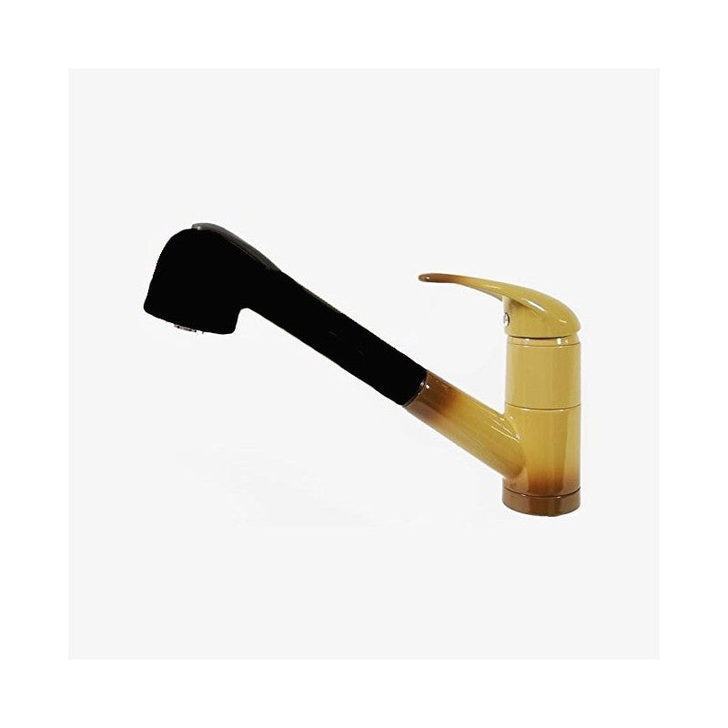 Pani Einloch-Waschtischbatterie Terra di France mit schwarzer ausziehbarer Dusche