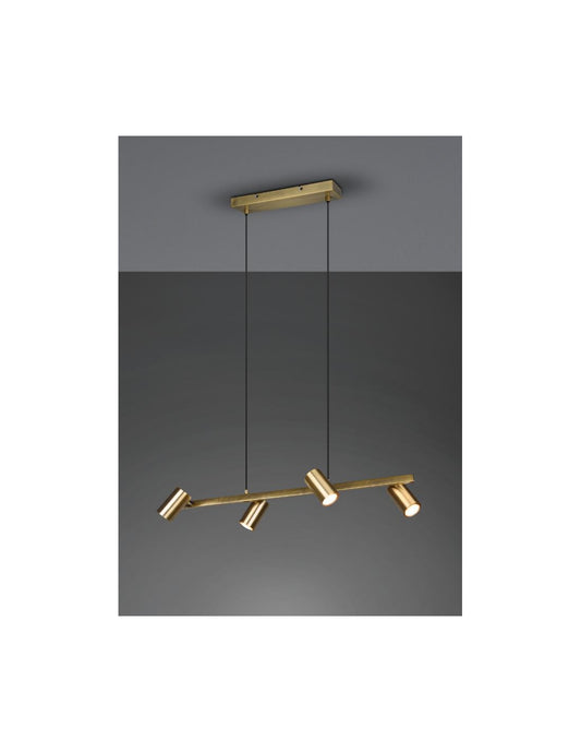 Aufhängung 4 verstellbare GU10-Strahler Marley Aged Brass Trio Lighting