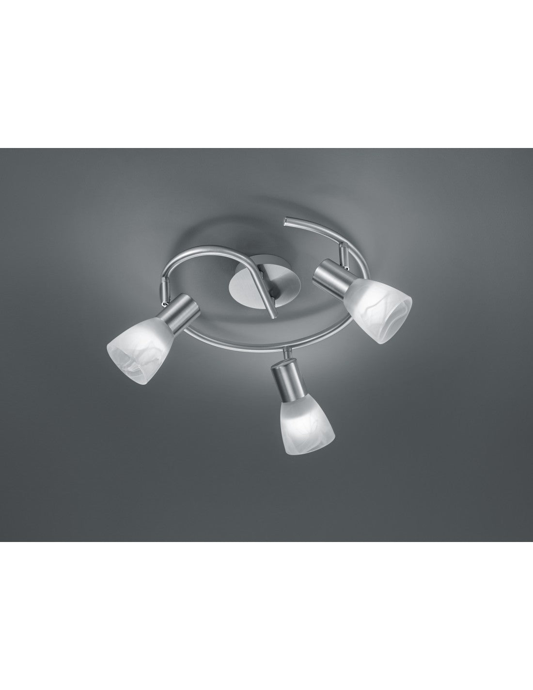 Girandola Visa Deckenleuchte 3xE14 LED Nickel und Alabasterglas Ø30 cm Trio Lighting