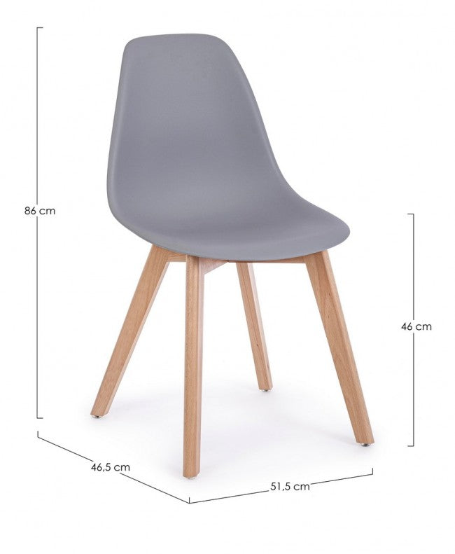 4x System Stuhl Grau