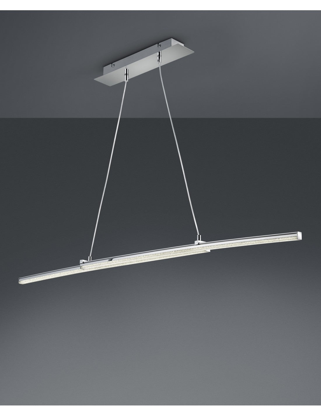 Moderne LED-Aufhängung, dimmbar, Chrom, L140 cm, Trio-Beleuchtung