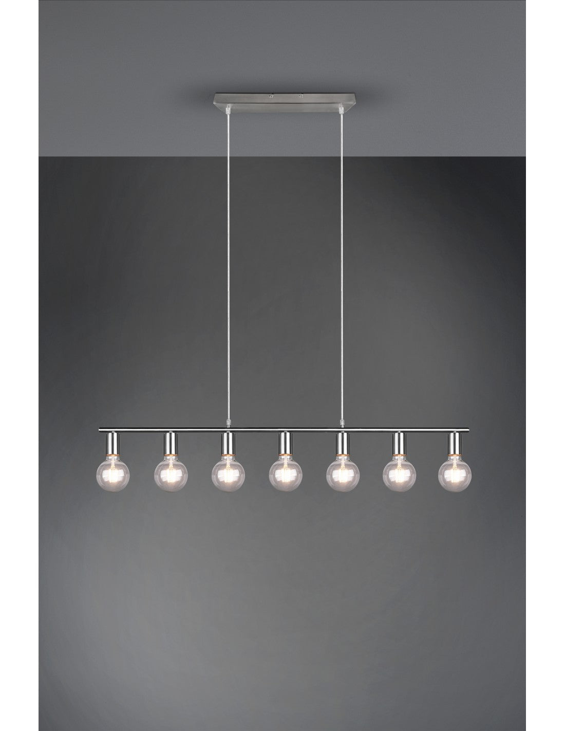 Pendelleuchte 7xE27 Vannes Nickel L110 cm Trio Lighting