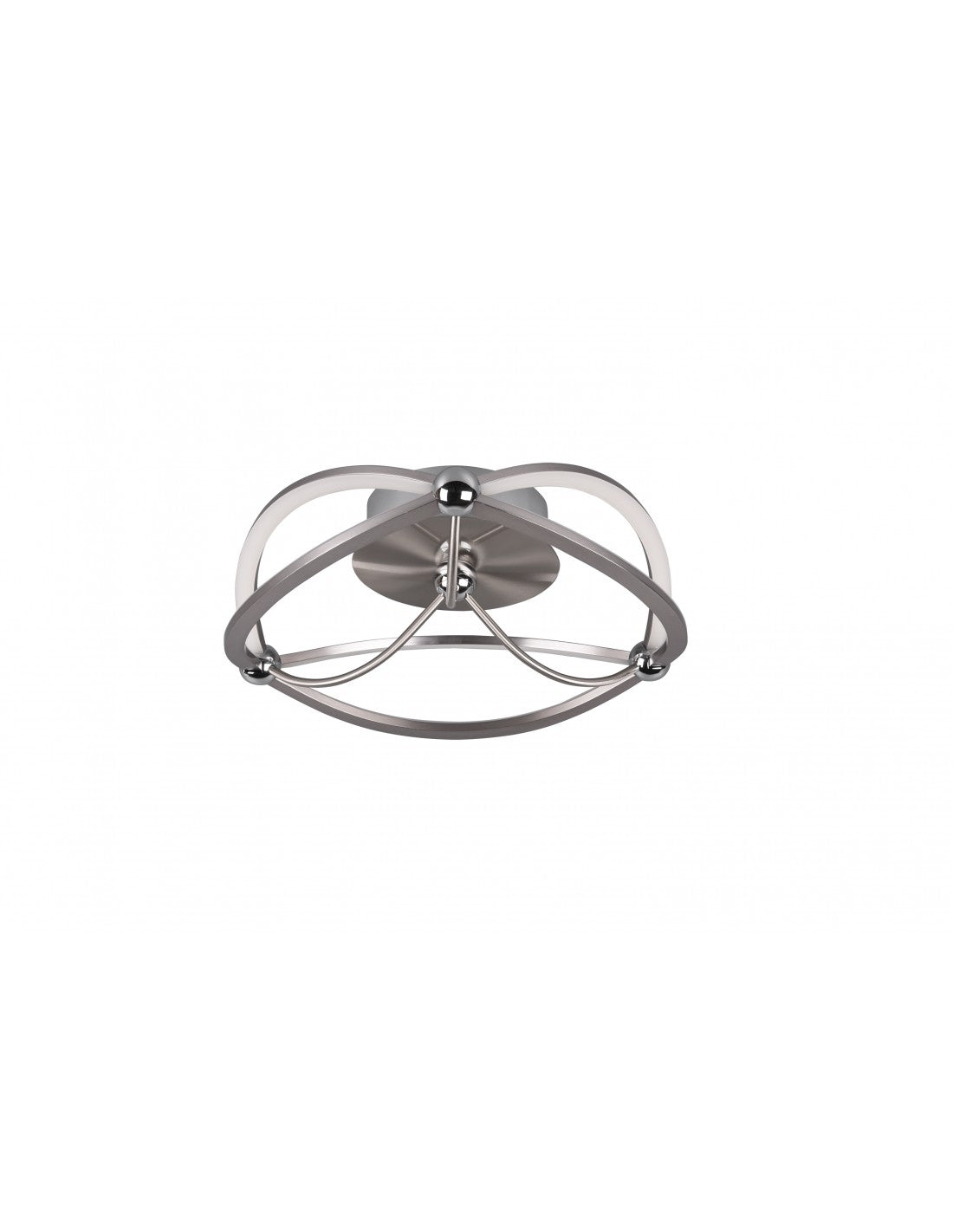 Moderne LED-Deckenleuchte Charivari Bow Nickel Ø41 cm Trio Lighting