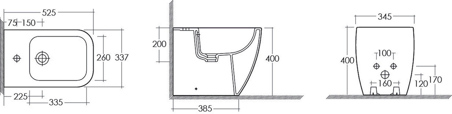Metropolitan Back-to-Wall-Bidet