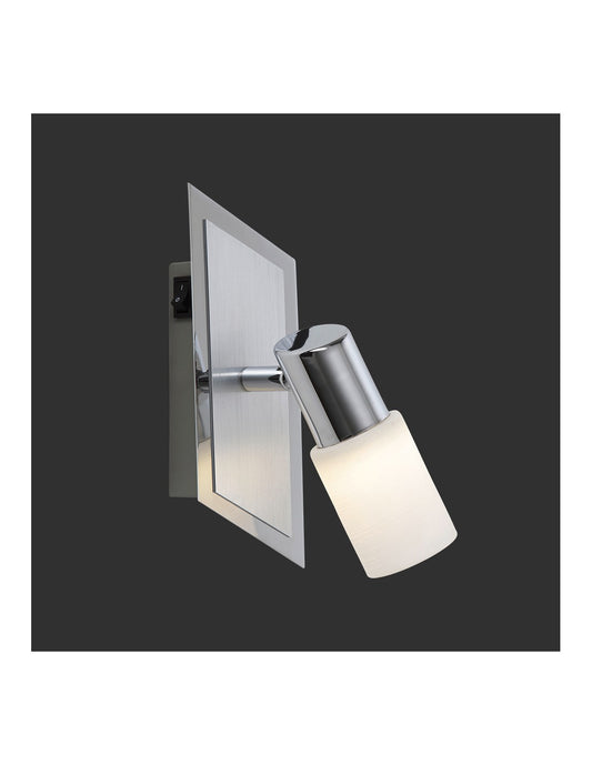 Clapton Spot LED Chrom und weißes Glas H20 cm Trio-Beleuchtung