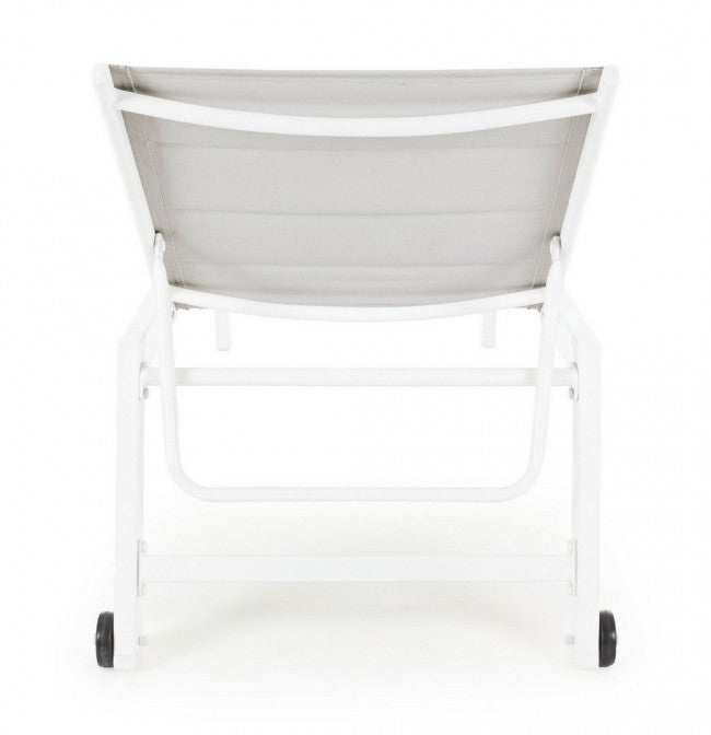 Hilde weißes Hochbett aus Aluminium mit Rollen