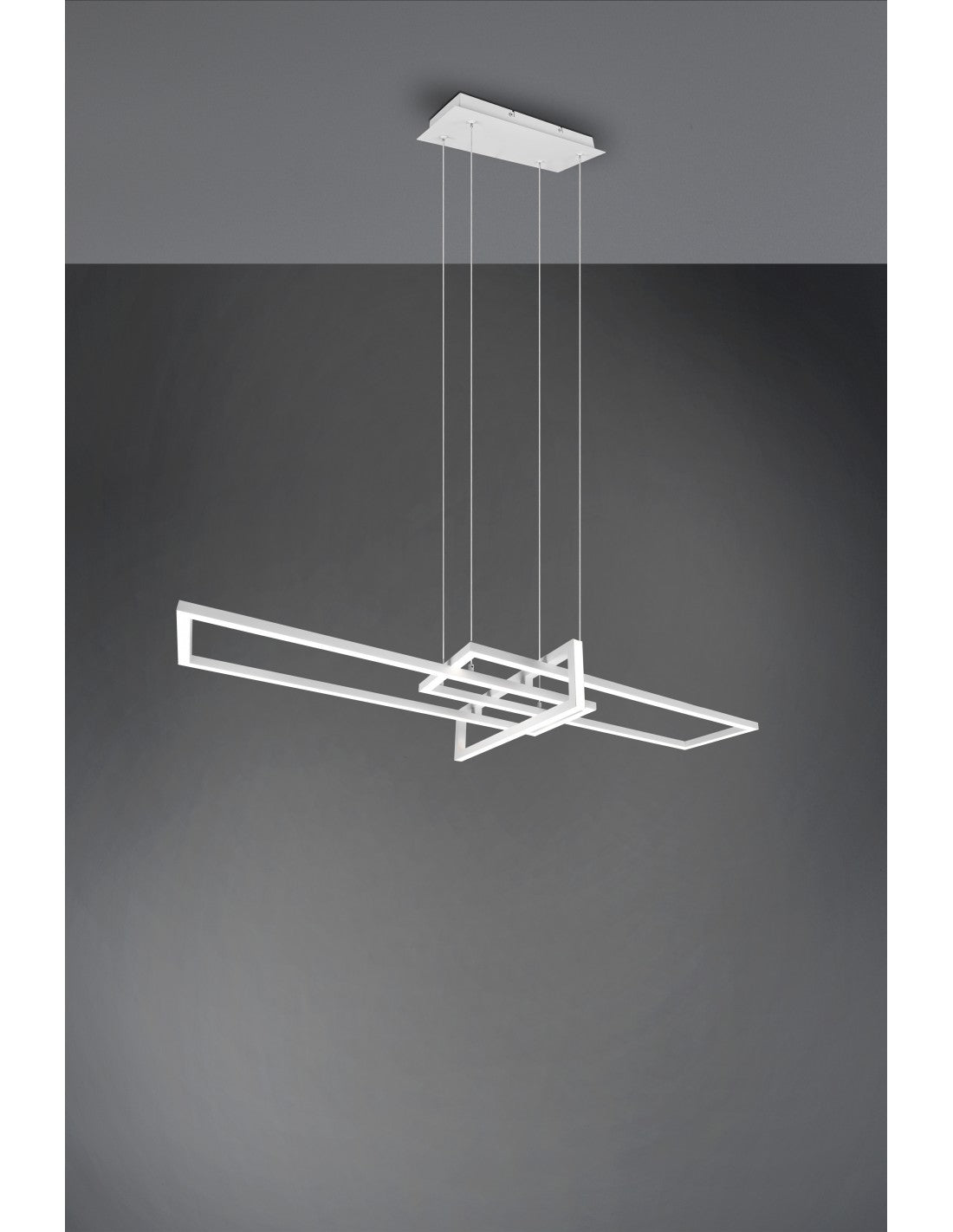 Salinas Pendelleuchte 3 Rechtecke LED 34w Weiß L110 cm Dimmbare Trio-Beleuchtung