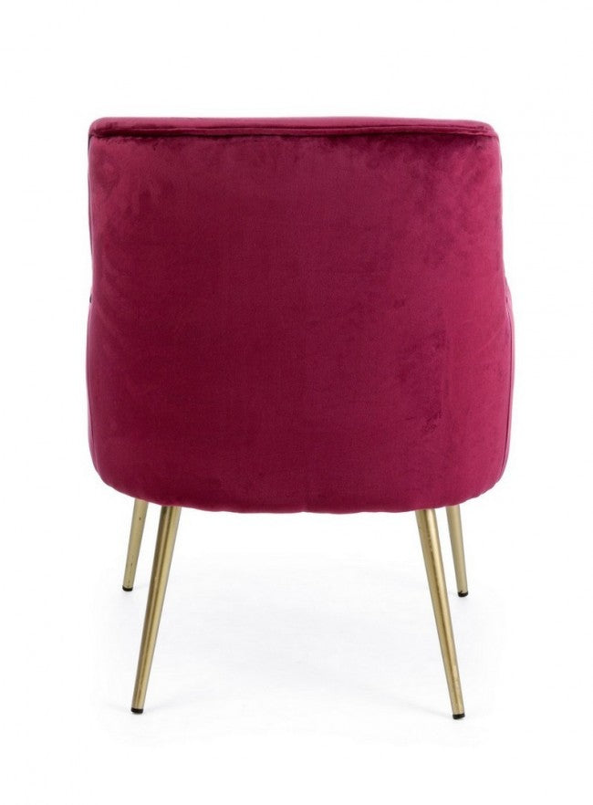 Moderner Sessel bordeaux Samt Clelia