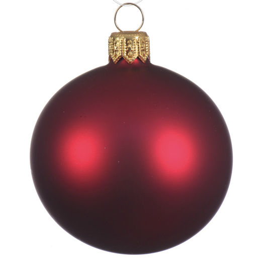 Weihnachtskugel dunkelrot glänzend Ø10 cm