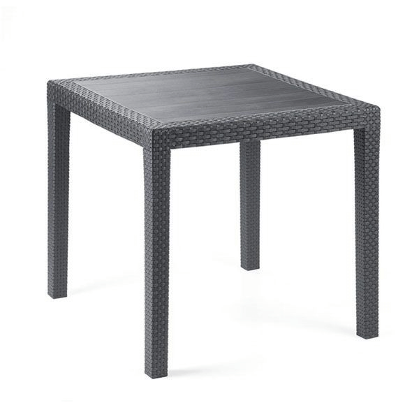 King anthrazitfarbener Rattantisch 79x79x72h cm