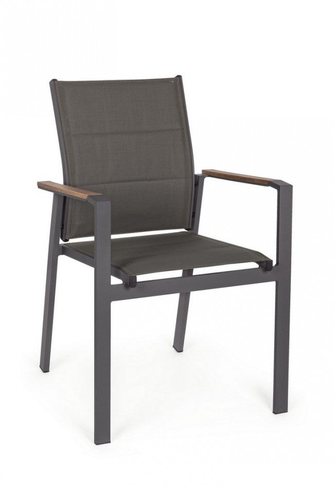 Kubik Outdoor-Stuhl aus anthrazitfarbenem Aluminium