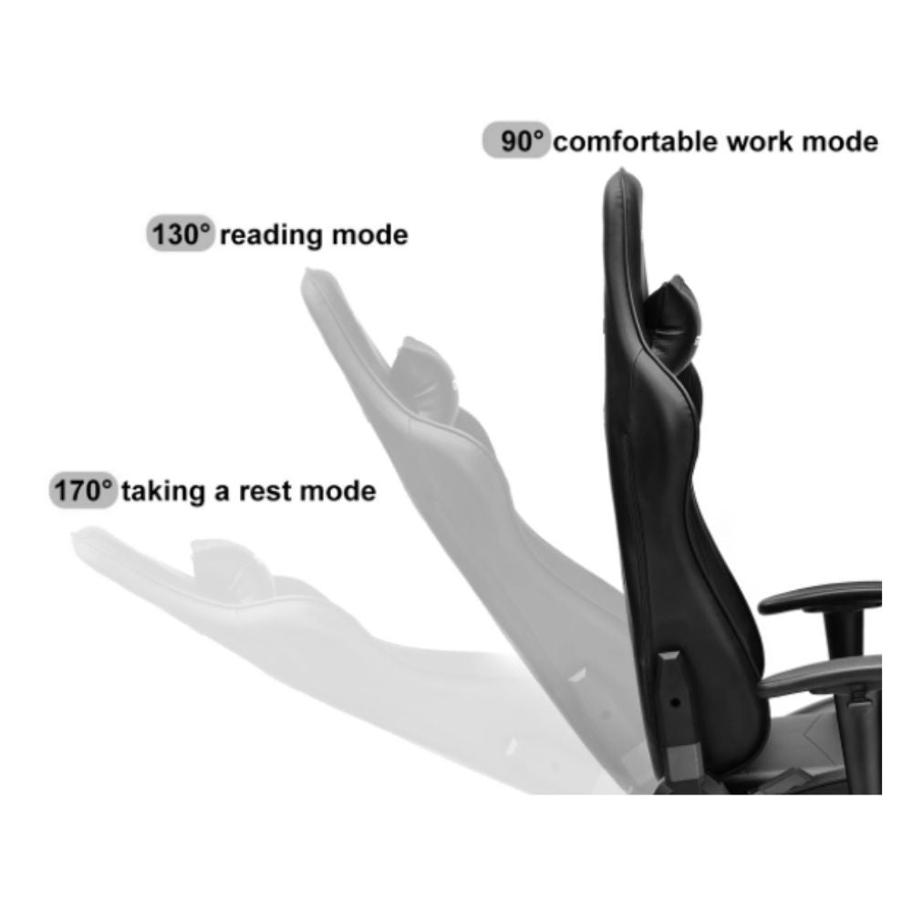 Sputnik schwarzer Gaming-Sessel mit Stahlgestell