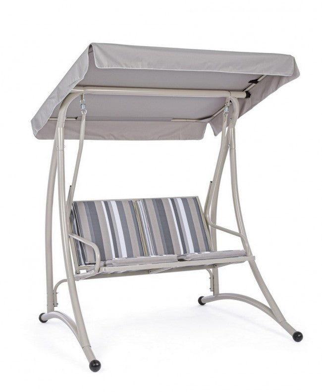 Zweisitzer-Stahlschaukel Elfenbein GRELY 145x120x h185 cm