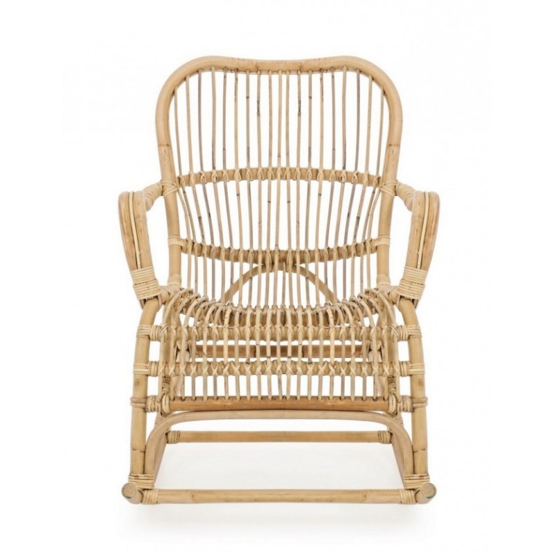 CASIMIRA Schaukelsessel aus natürlichem Rattan, 66 x 82 x 88 cm