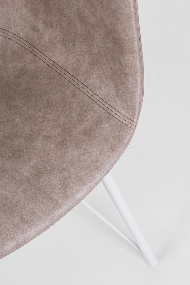 Sedia vintage ecopelle beige weiß Warhol cm 59 x 54,5 x 80