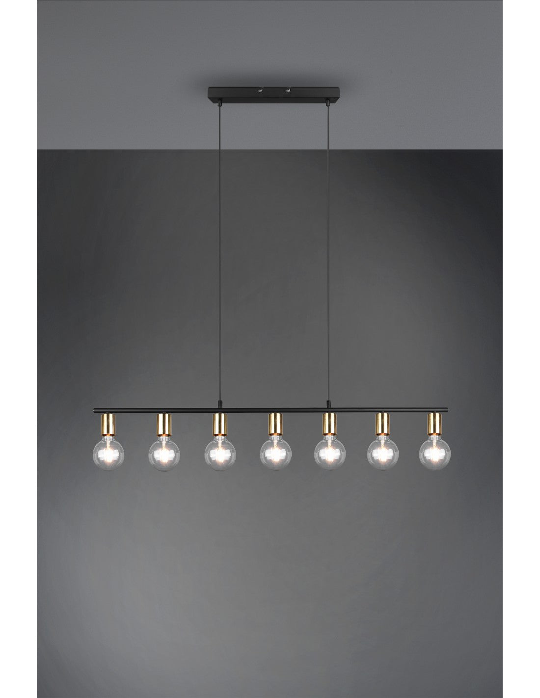 Suspension 7xE27 Vannes Ottone L110 cm Trio Lighting