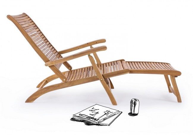Liegesessel mit Holzarmlehnen im klassischen Stil