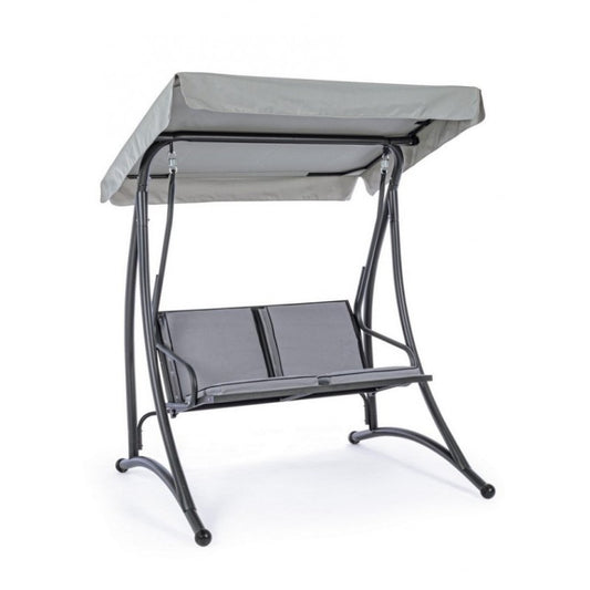 Zweisitzer-Stahlschaukel Anthrazitgrau 145x120x h185 cm