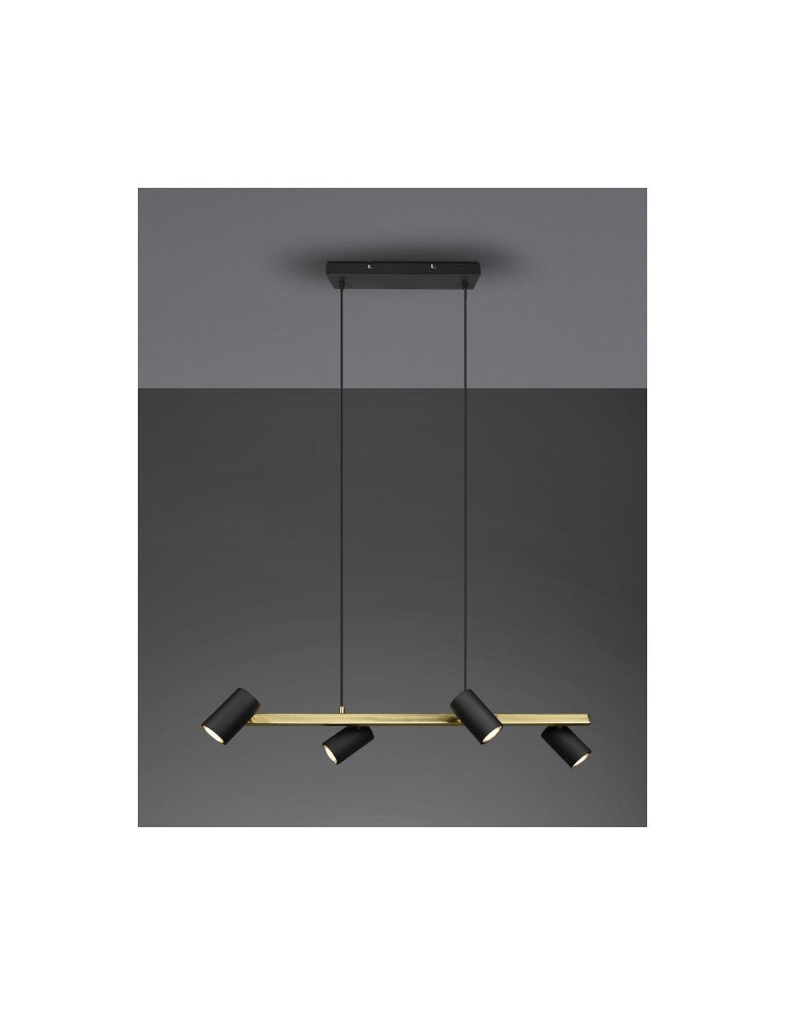 Schwarze Aufhängung mit 4 verstellbaren GU10-Strahlern Marley Trio Lighting