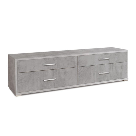 Niedriger Mobiliar Fernseher Fernseher mit vier Fächern Beton Cement 179x47x h50 cm
