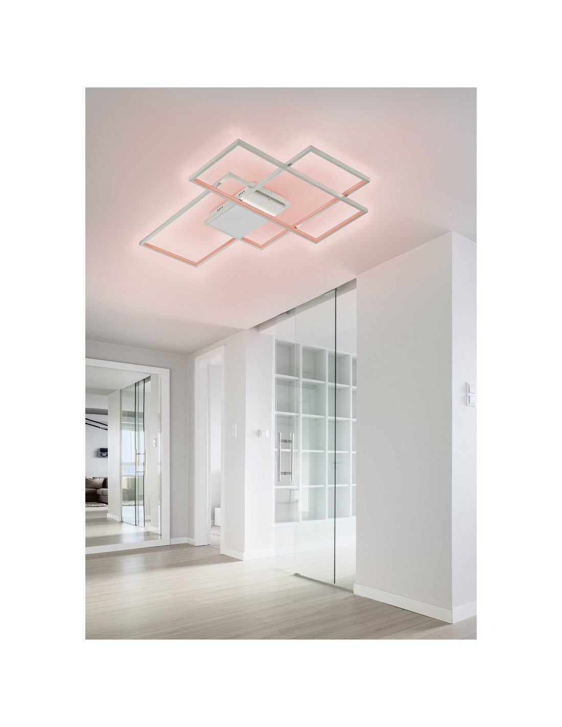 Plafoniera Led Thiago 3 Rechtecke L114 cm Nichel Trio Lighting