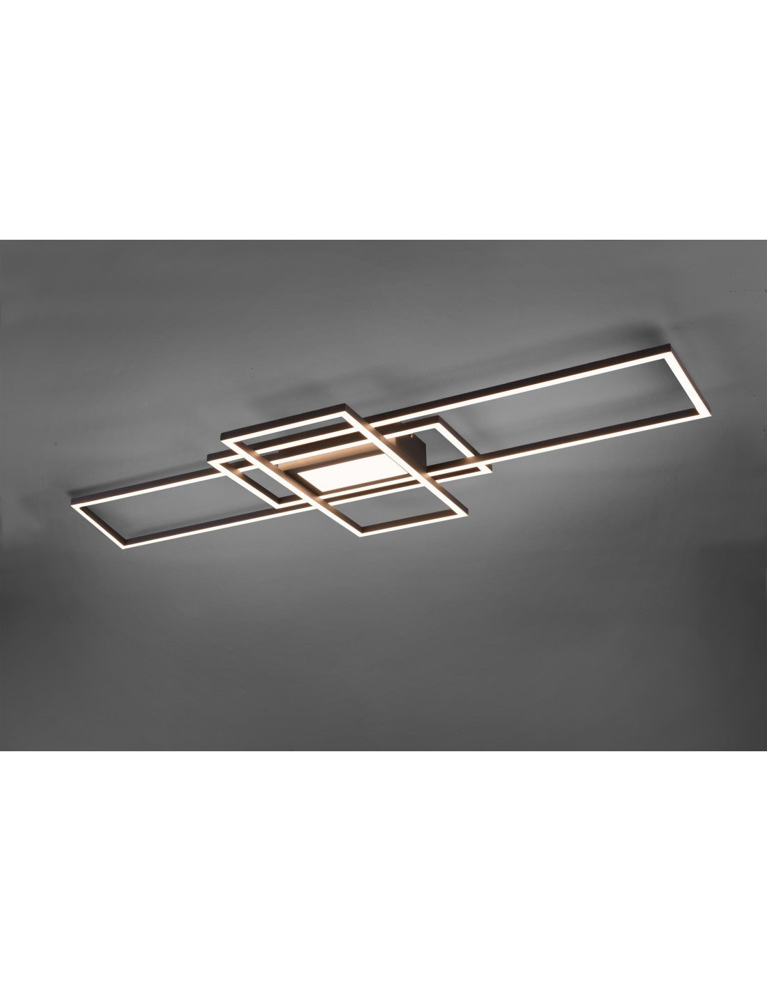 Irvine Deckenleuchte 3 Rechtecke LED 60w Anthrazit L105 cm Dimmbar Trio Lighting