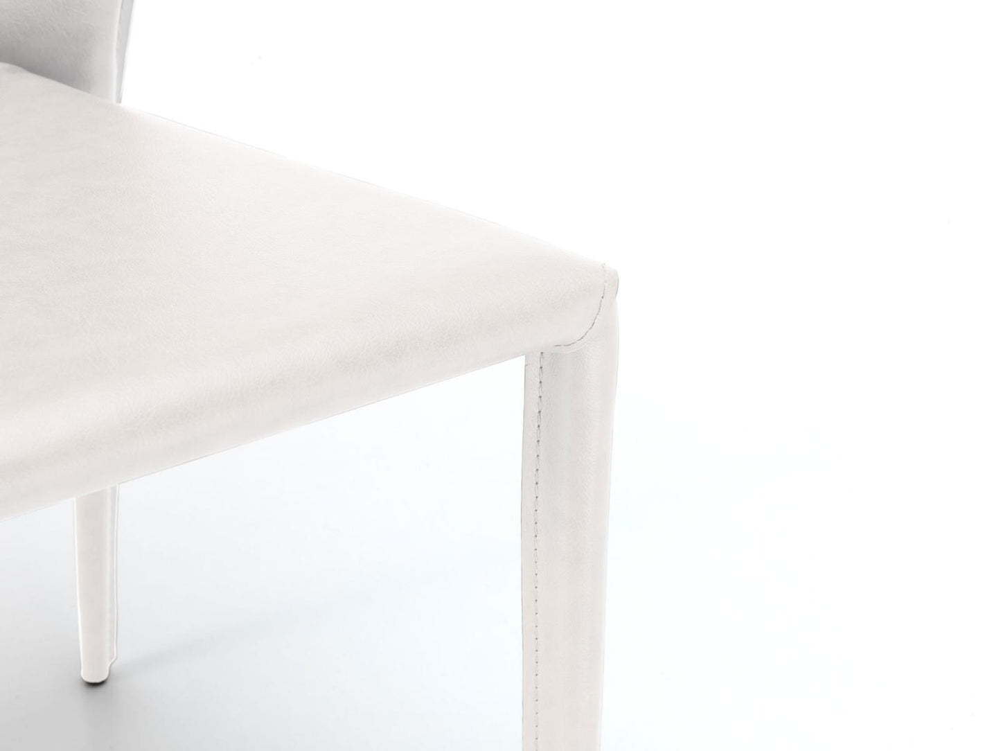 4x Stuhl aus Kunstleder und weißem Sitz 49x56x82h cm